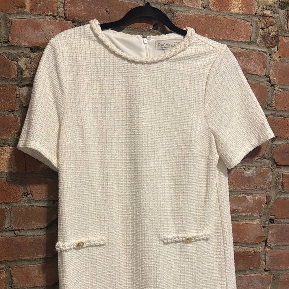 White Textured Mini Dress